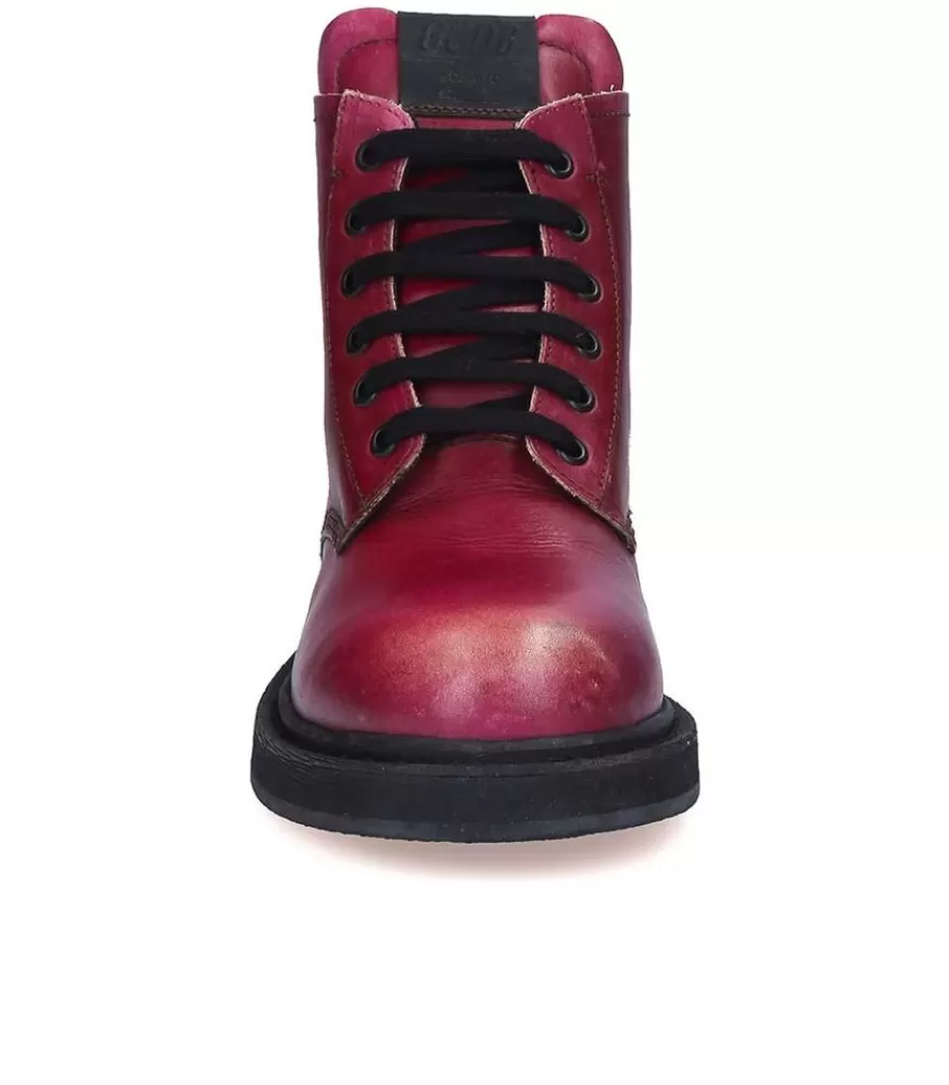 Femme Golden Goose Boots A Lacets Ele Bordeaux