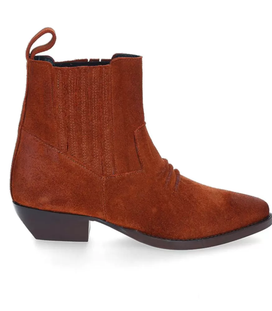 Femme Fury London Boots En Cuir Suede Rose Seter