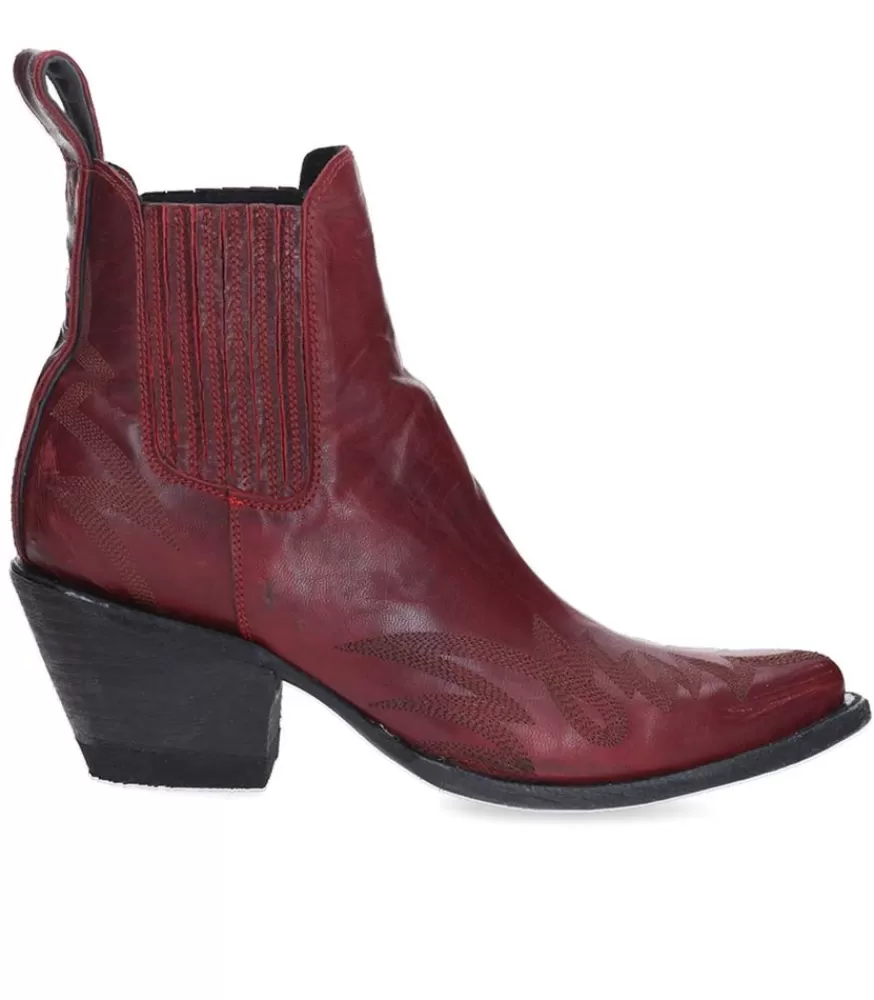 Femme Mexicana Boots Gaucho Long Stitch Cherry Red