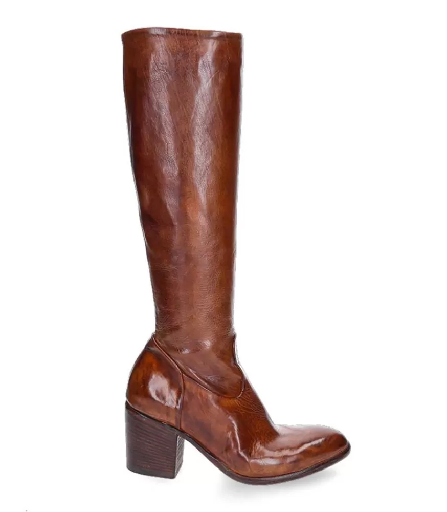 Femme King Tartufoli Bottes Hautes En Cuir Cognac