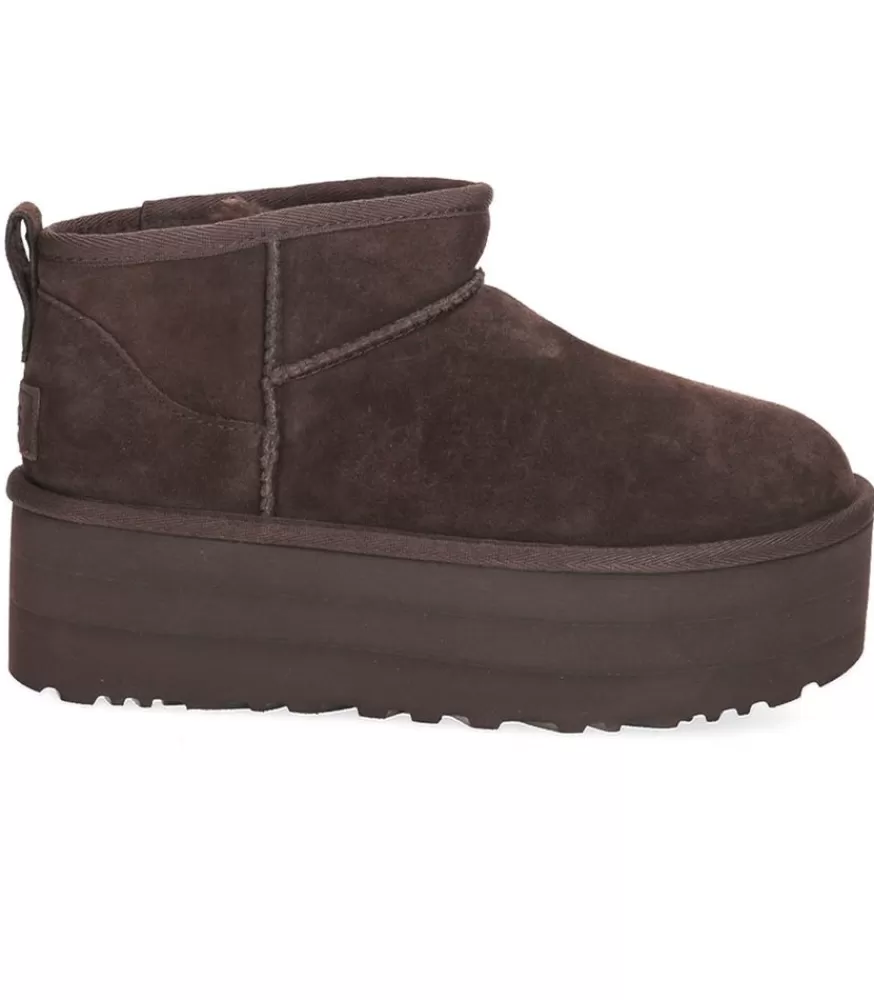 Femme UGG® Bottines Classic Ultra Mini Plateforme Burnt Cedar