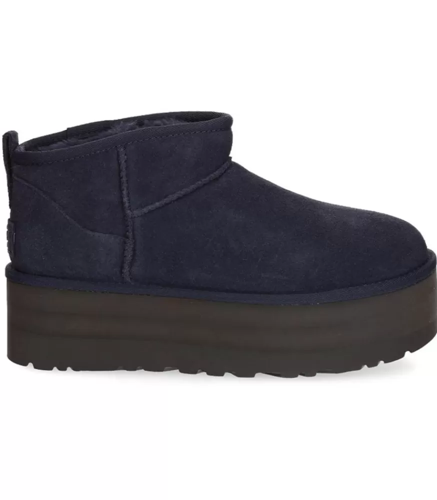 Femme UGG® Bottines Classic Ultra Mini Plateforme Daim Bleu