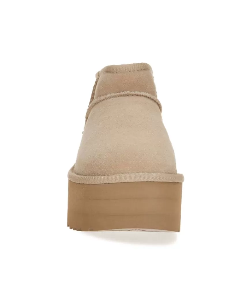 Femme UGG® Bottines Classic Ultra Mini Plateforme Daim Sand