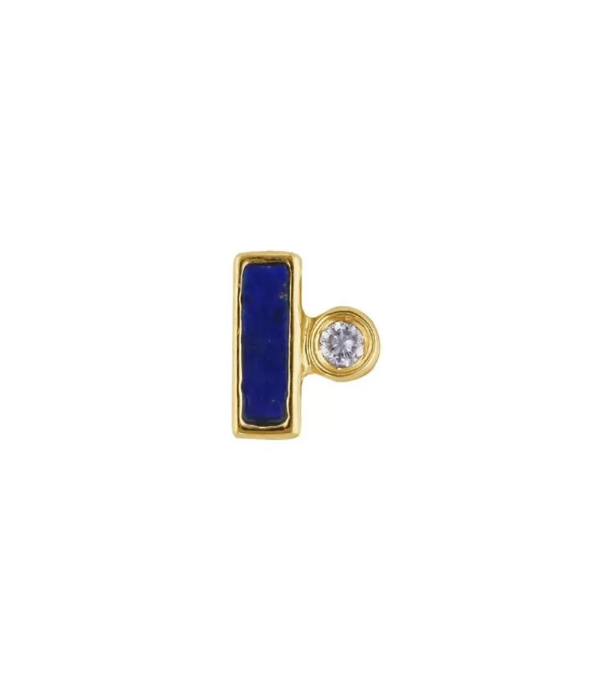 Femme Pamela Love Boucle D'Oreille Bar Dot Stud Lapis