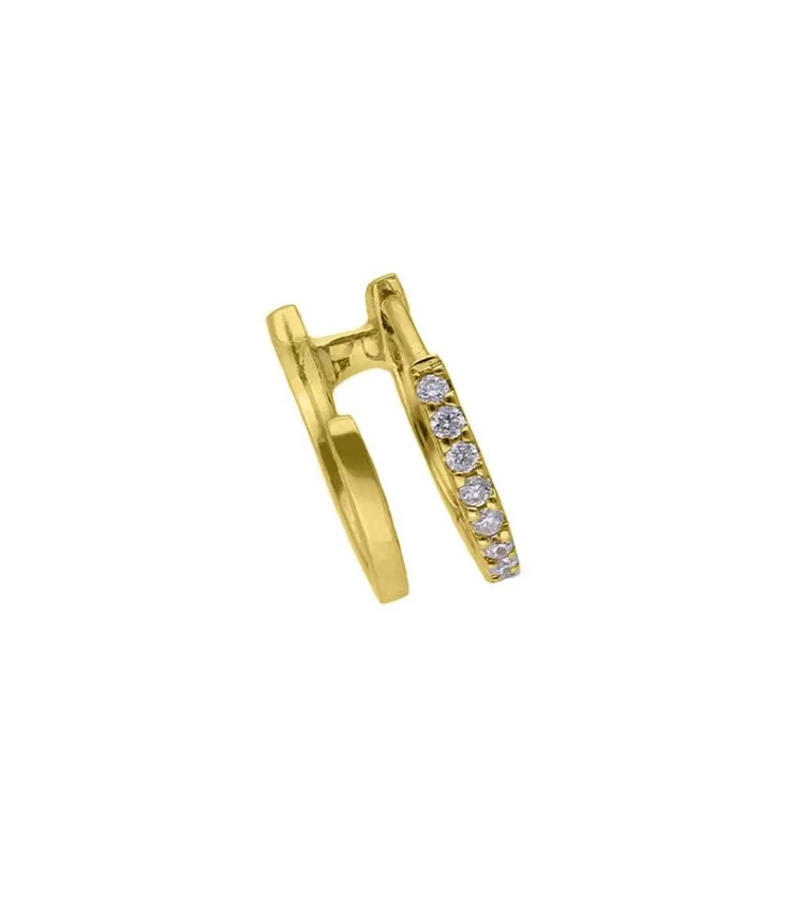 Femme And... Paris Boucle D'Oreille Double Creole Or Et Diamants