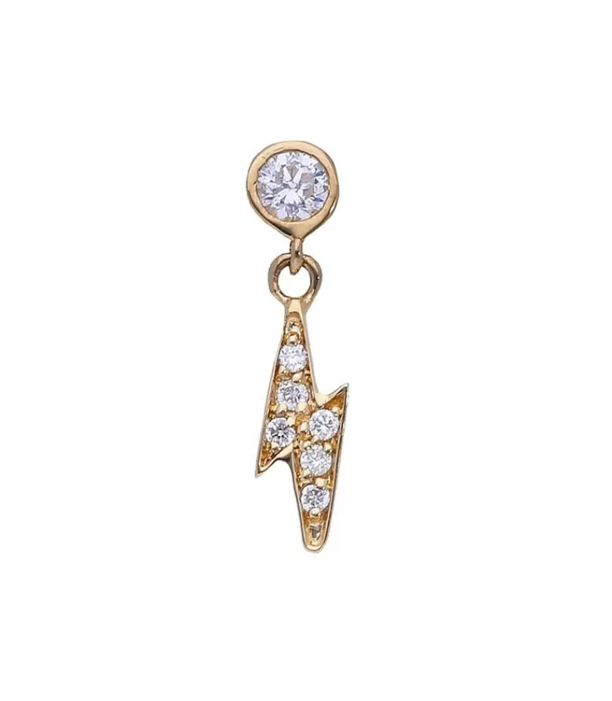 Femme And... Paris Boucle D'Oreille Eclair Or Jaune Et Diamants