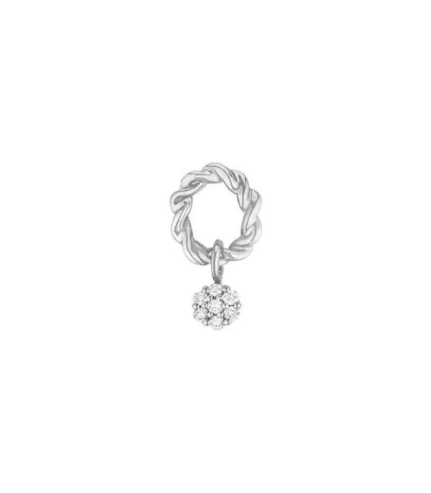 Femme Stone Paris Boucle D'Oreille Puce Dunaway Or Blanc Et Diamants