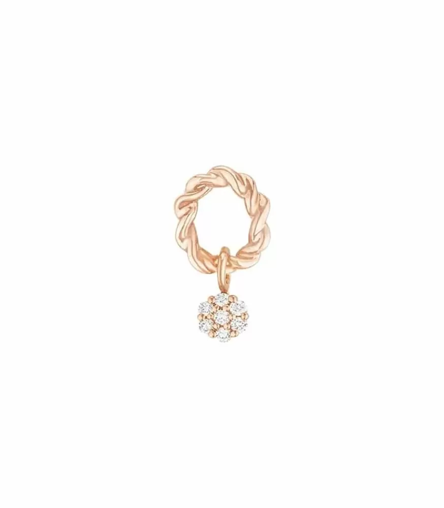 Femme Stone Paris Boucle D'Oreille Puce Dunaway Or Rose Et Diamants
