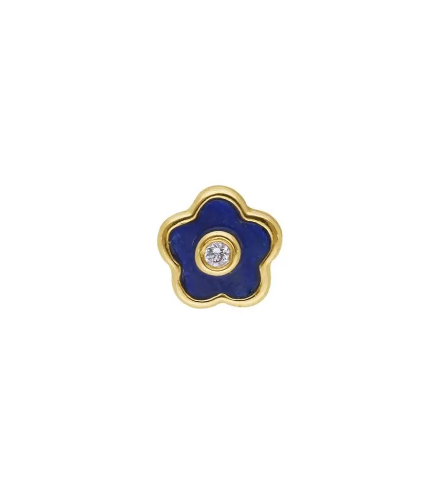 Femme Pamela Love Boucle D'Oreille Stud Flower Lapis