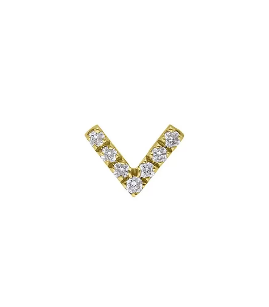 Femme And... Paris Boucle D'Oreille Stud V Diamants En Or