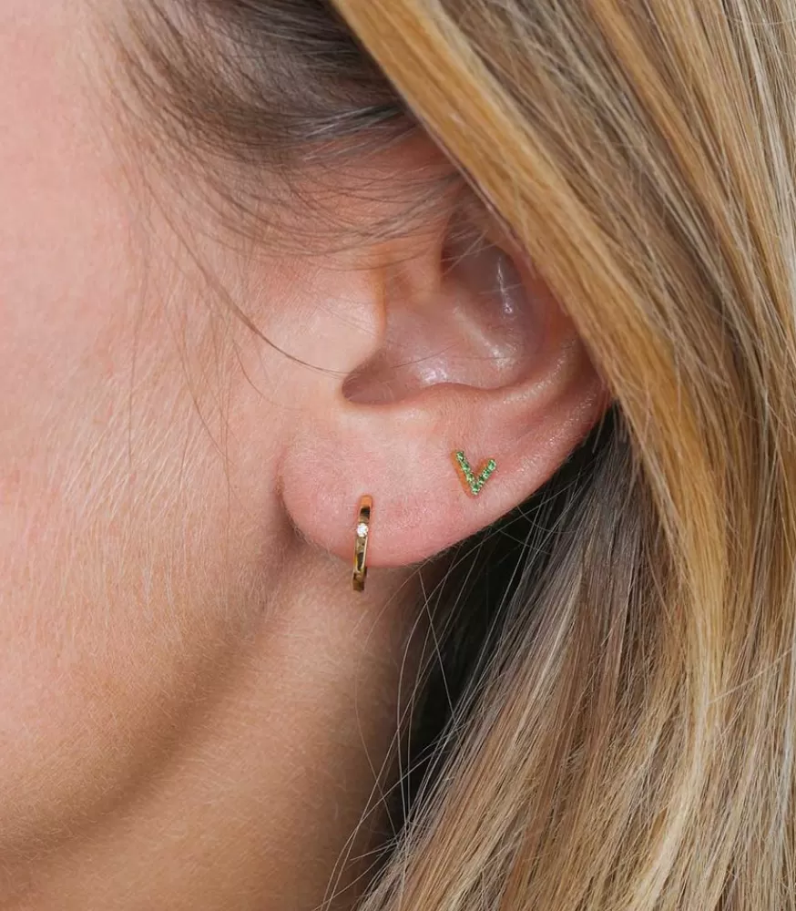 Femme And... Paris Boucle D'Oreille Stud V Tsavorites