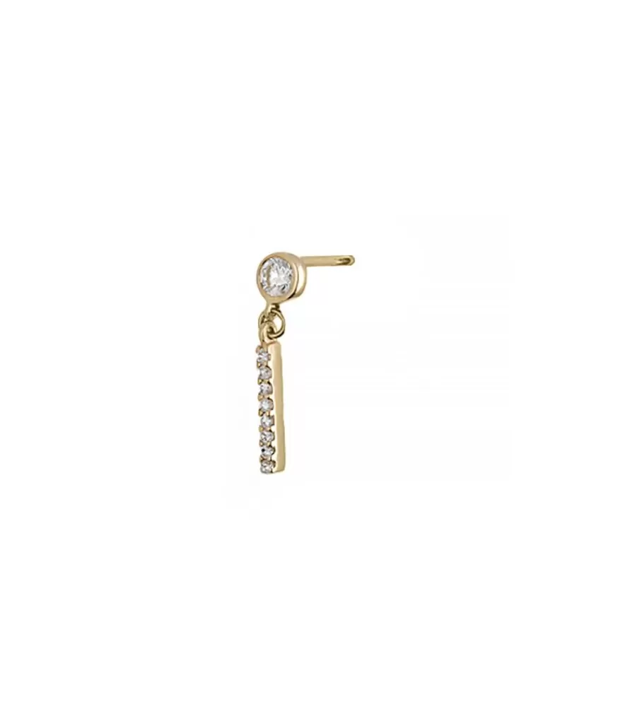 Femme And... Paris Boucle D'Oreilles Barre Or Jaune Et Diamants