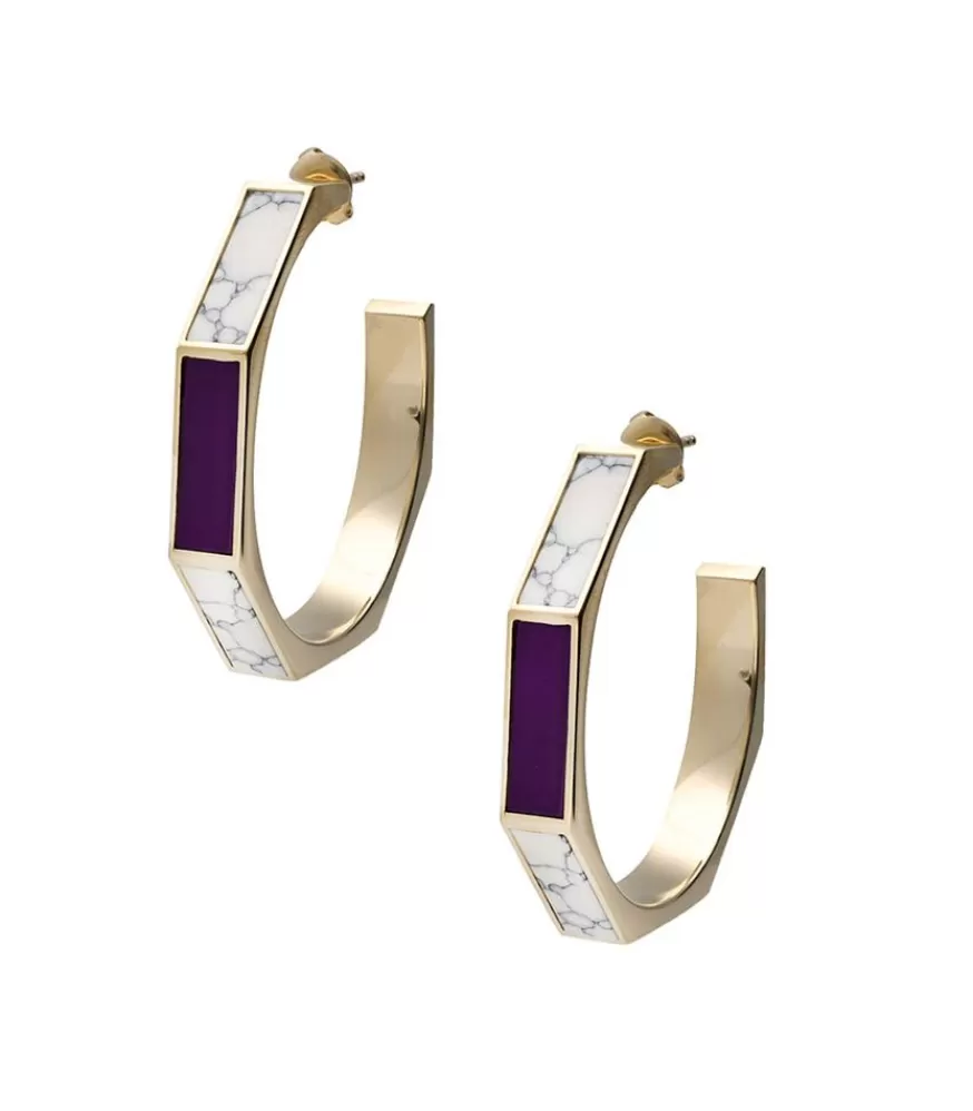 Femme Isabel Marant Boucles D'Oreilles A Design Octogonal Plum