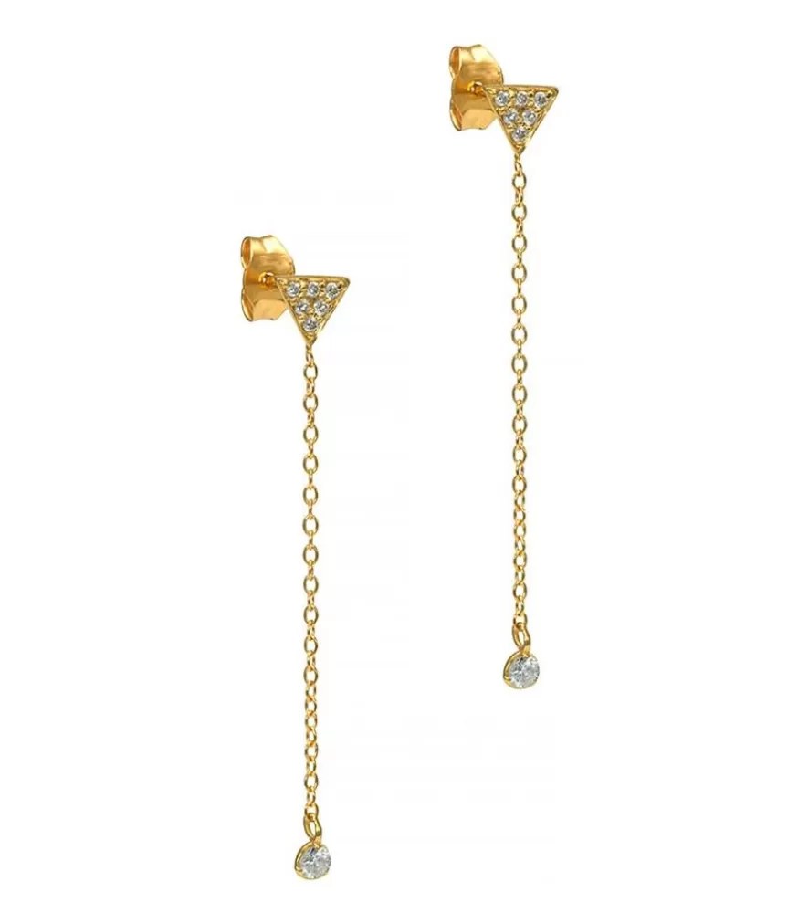 Femme And... Paris Boucles D'Oreilles Chaine Triangle Diamants