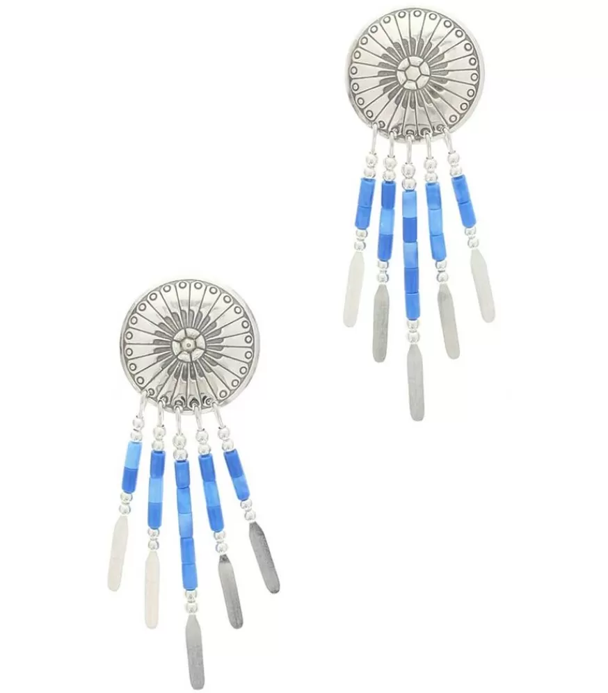 Femme Harpo Boucles D'Oreilles Navajo Concha Et Pendants