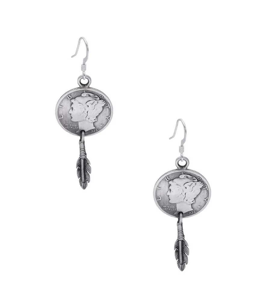 Femme Harpo Boucles D'Oreilles Pendantes Piece Et Plume