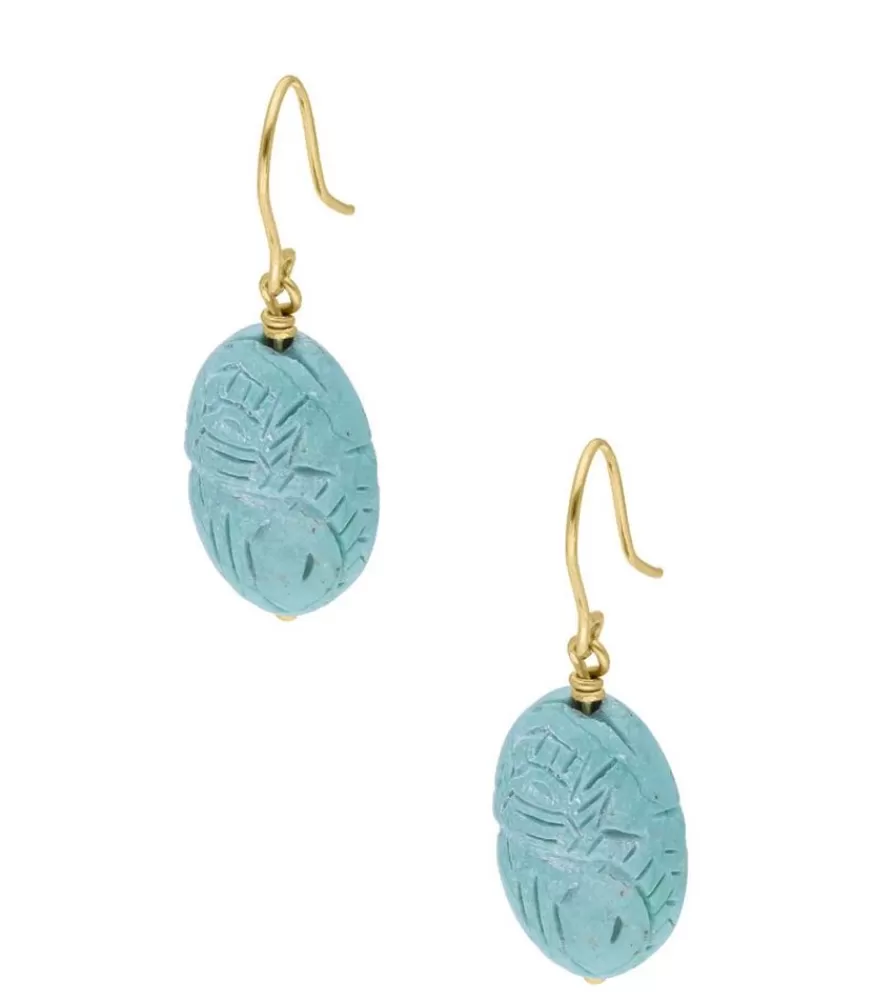 Femme Aurélie Bidermann Boucles D'Oreilles Scarabee Turquoise