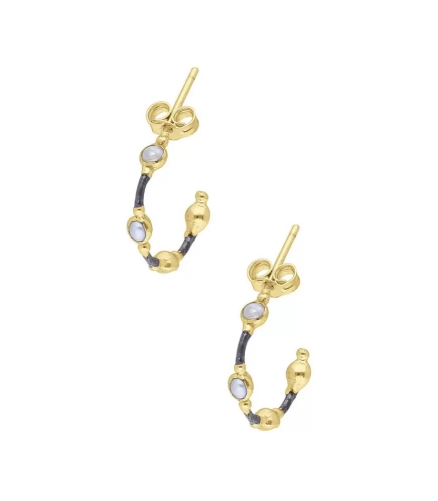 Femme 5 Octobre Boucles D'Oreilles Sisi S Argent, Or Et Perles D'Eau Douce