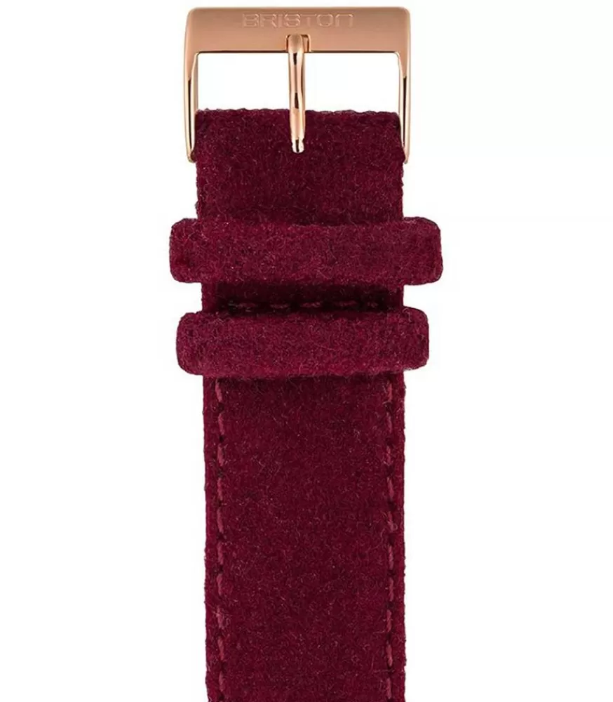 Femme Briston Bracelet De Montre Interchangeable Flanelle Bordeaux/Or Rose