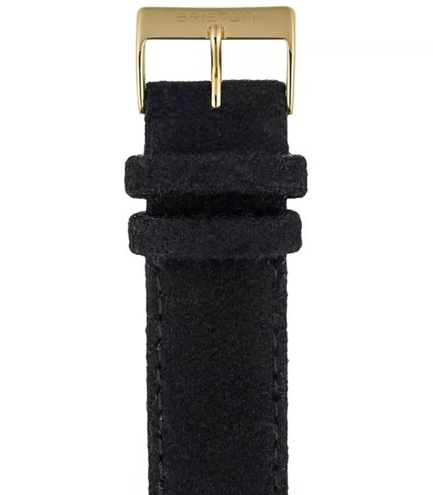 Femme Briston Bracelet De Montre Interchangeable Flanelle Noir / Or Jaune