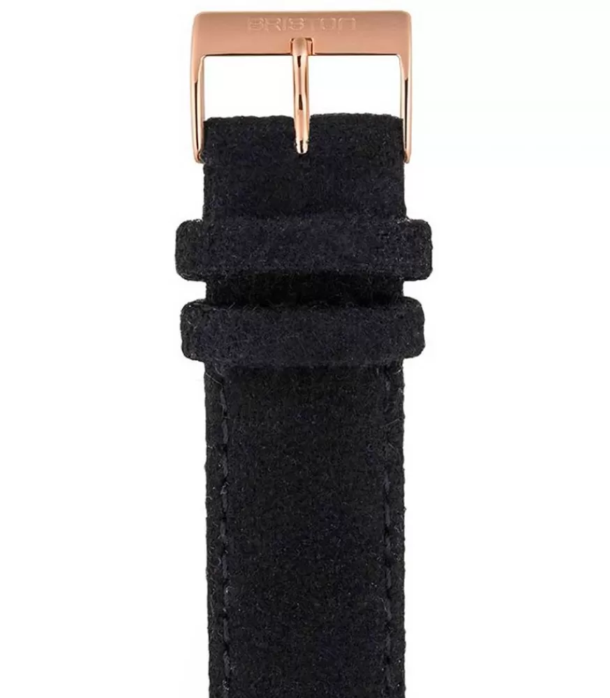 Femme Briston Bracelet De Montre Interchangeable Flanelle Noir/Or Rose