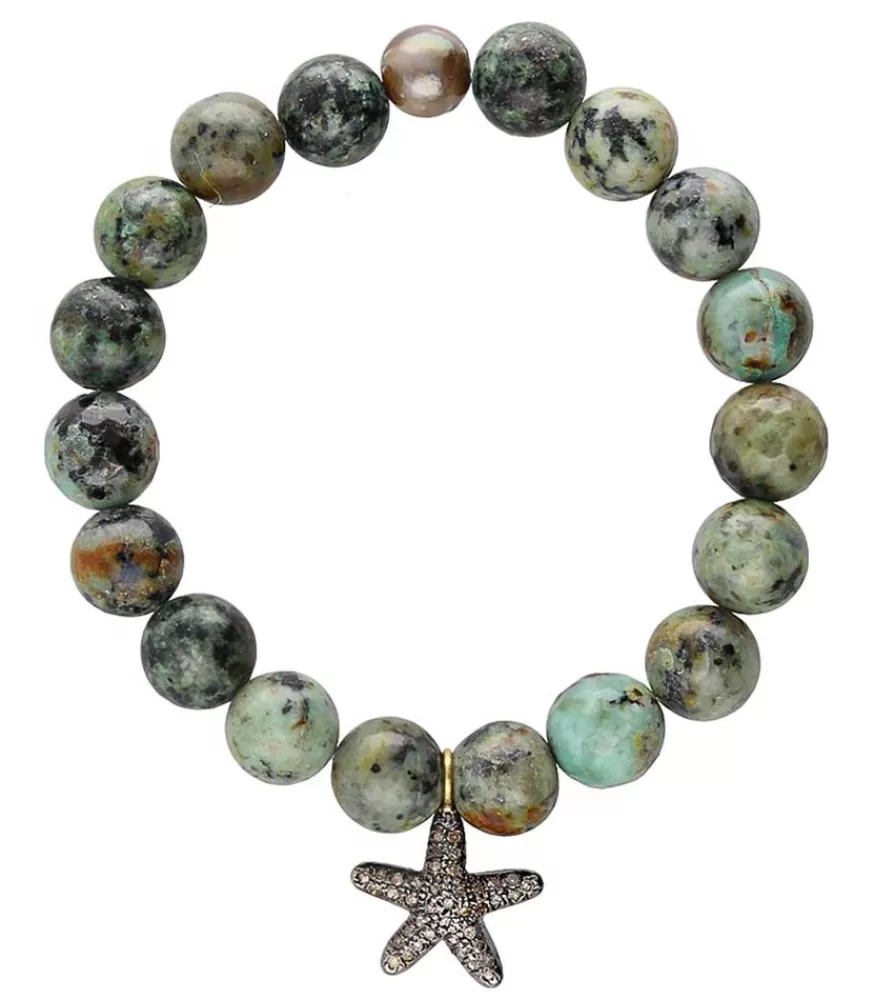 Femme Catherine Michiels Bracelet En Perles Starfish