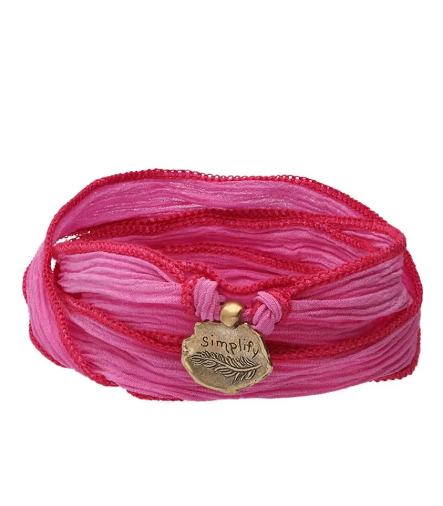 Femme Catherine Michiels Bracelet En Soie A Nouer Et Charm Simplify En Bronze