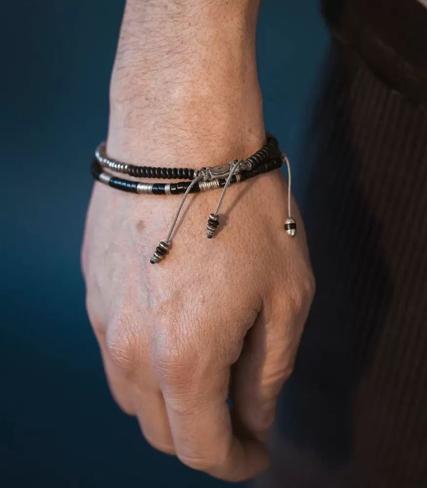 Homme M.Cohen by Maor Bracelet Lazuli Argent Et Gemmes Onyx