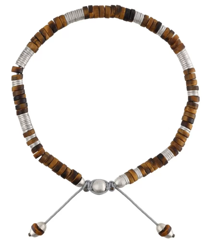 Homme M.Cohen by Maor Bracelet Lazuli Argent Et Gemmes Tiger Eye