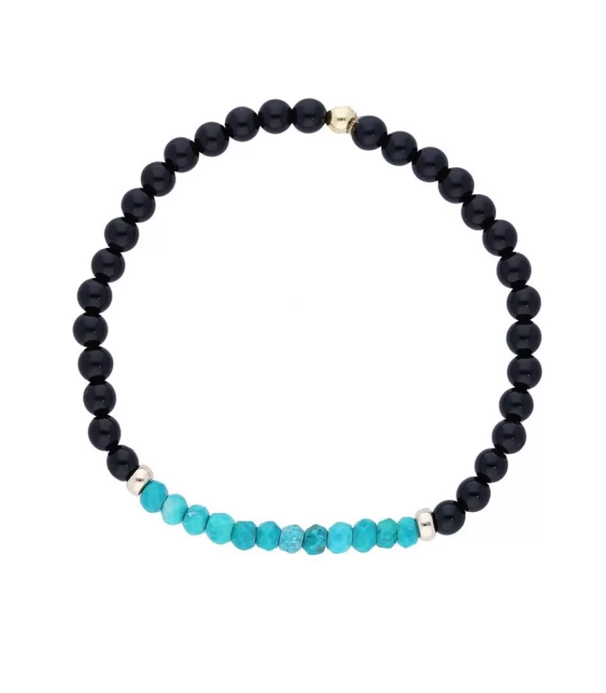 Femme And... Paris Bracelet Perles Onyx Et Turquoise