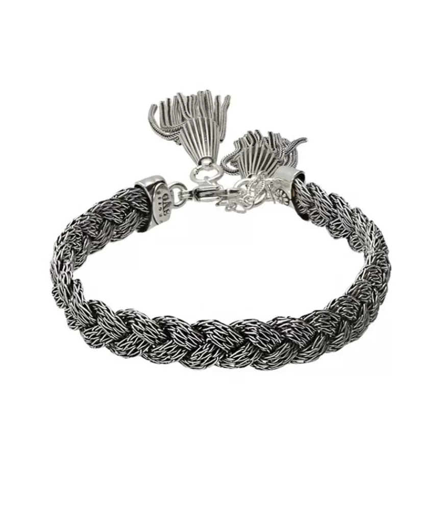 Femme Gas Bijoux Bracelet Tresse Argente