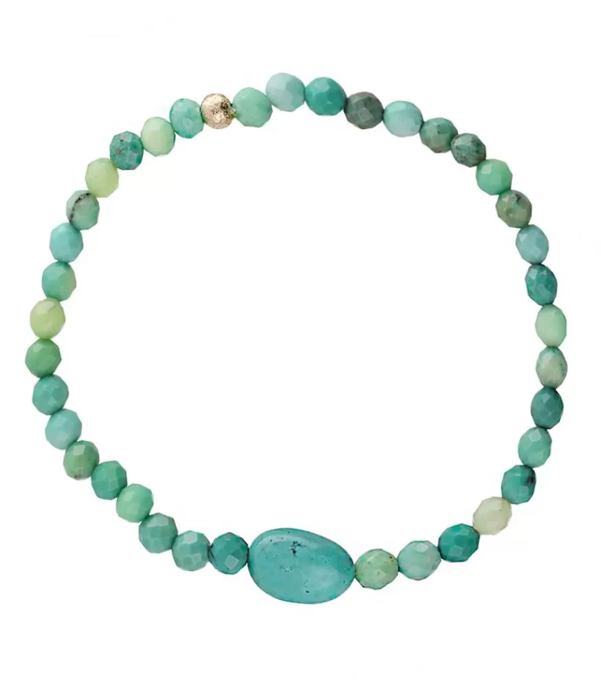 Femme And... Paris Bracelet Turquoises Et Agate Ovale Verte