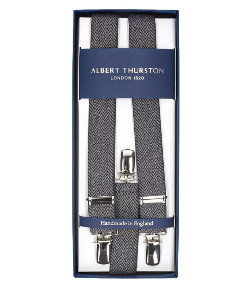 Femme Albert Thurston Bretelles Elastic Clip A Motif Gris