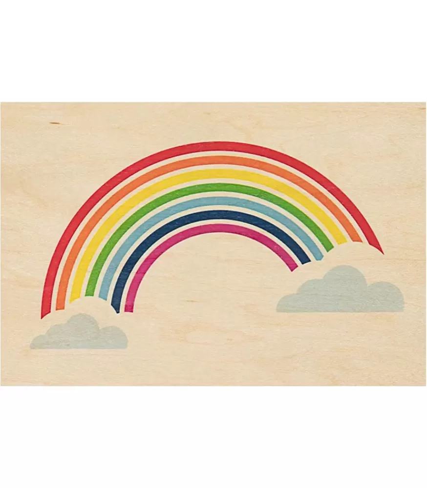 Woodhi Carte Postale En Bois Miami Rainbow