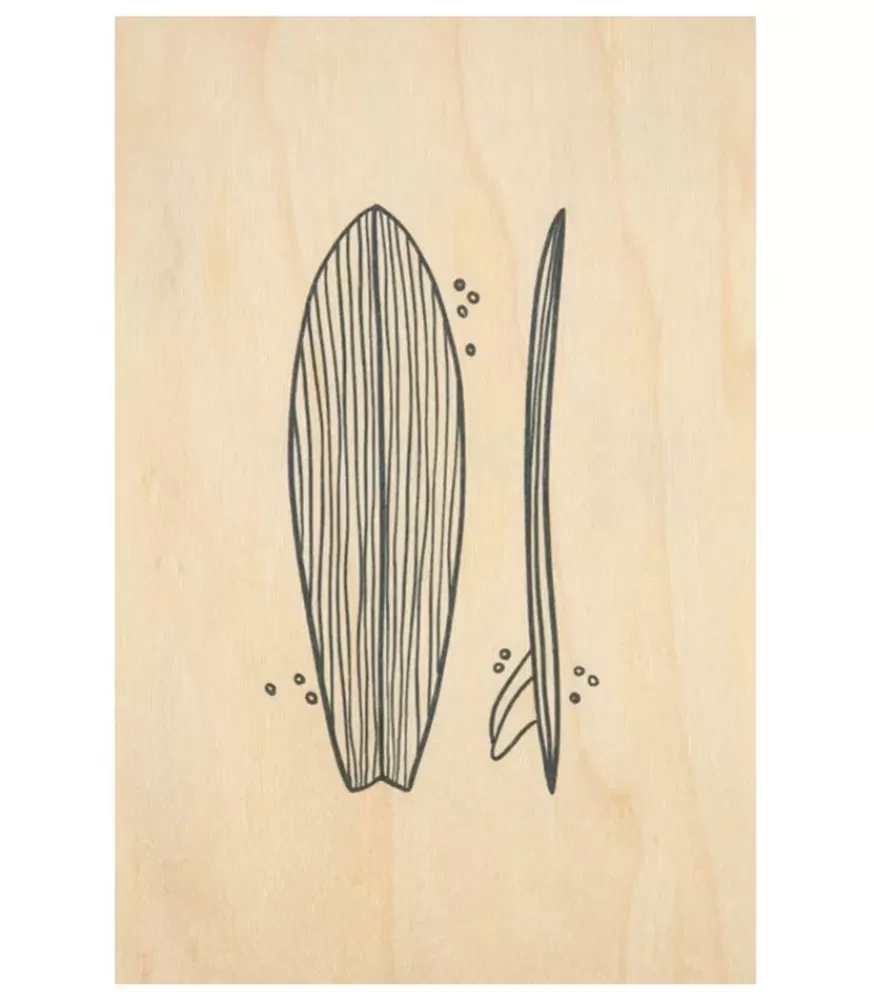 Woodhi Carte Postale En Bois Surfboards