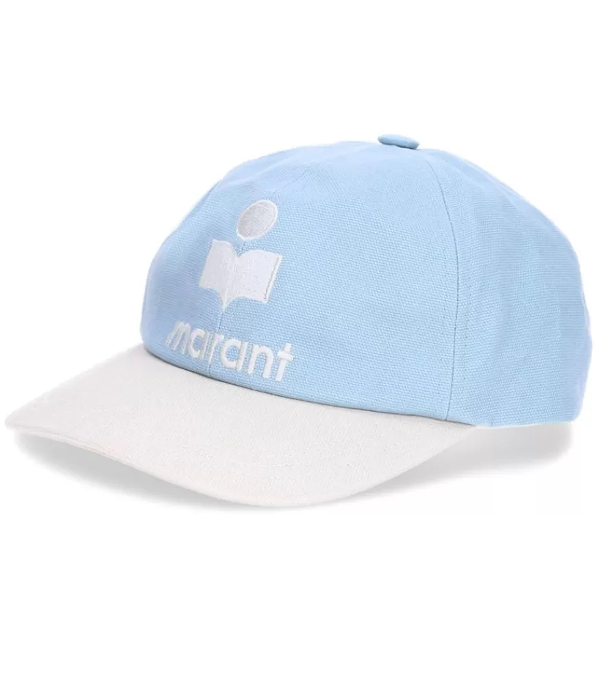 Femme Isabel Marant Casquette Tyron Aqua Et Beige