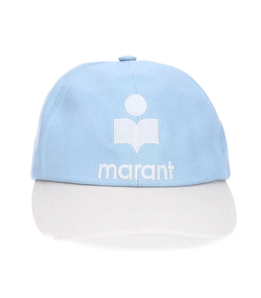 Femme Isabel Marant Casquette Tyron Aqua Et Beige