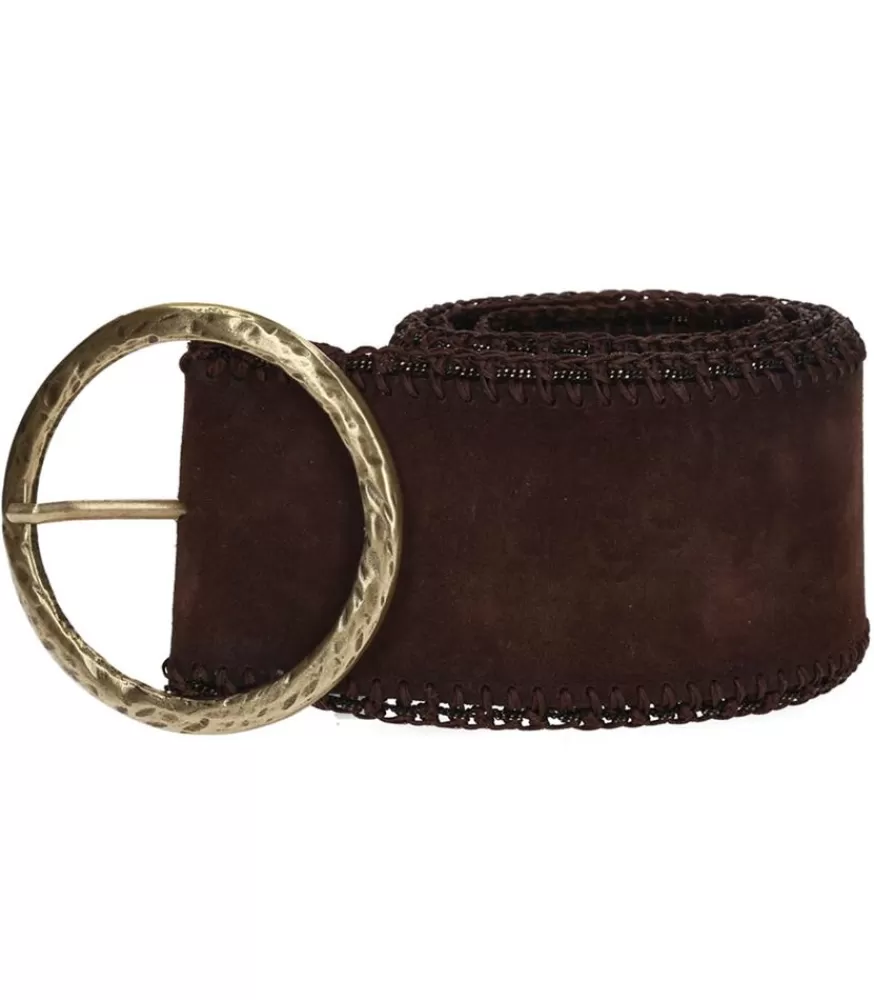 Femme Puntovita & Arsenice Ceinture En Cuir Suede Marron X Jane De Boy