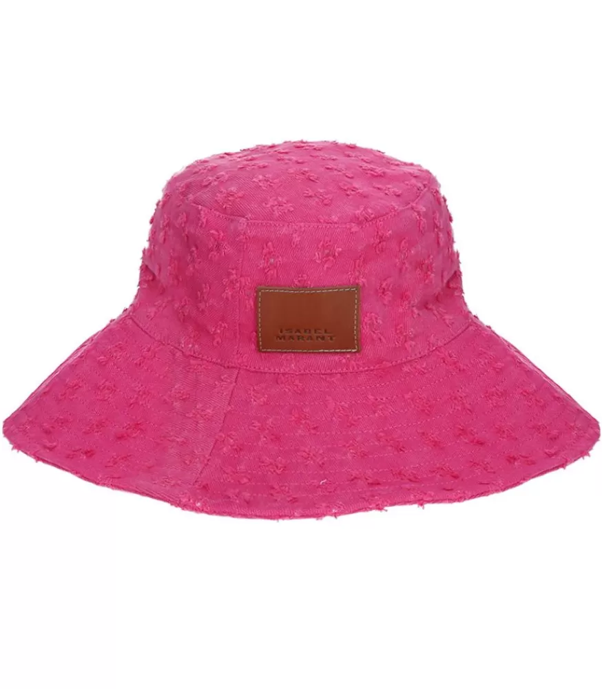 Femme Isabel Marant Chapeau Delya En Jean Fushia