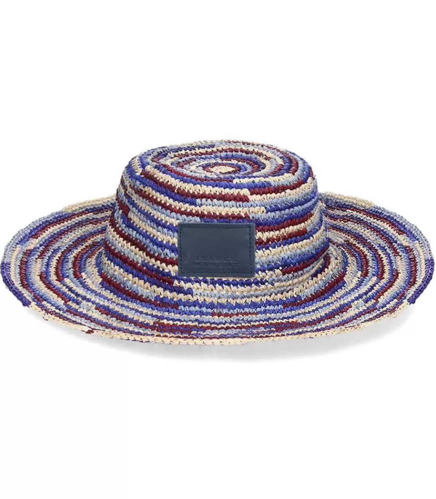 Femme Isabel Marant Chapeau Tulum Burgundy Et Blue