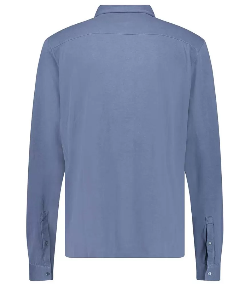 Homme Majestic Filatures Chemise Homme A Manches Longues Bleu Vintage