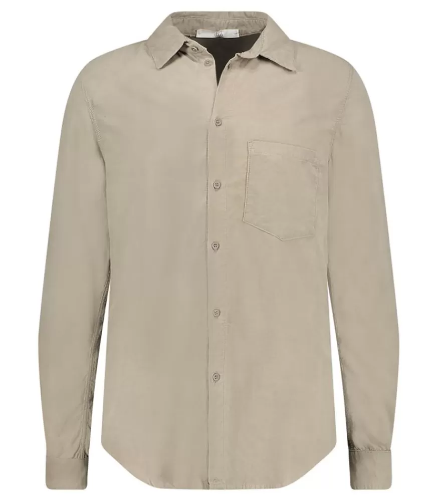 Homme Daub Chemise Homme Avec Pochette Taupe Grey