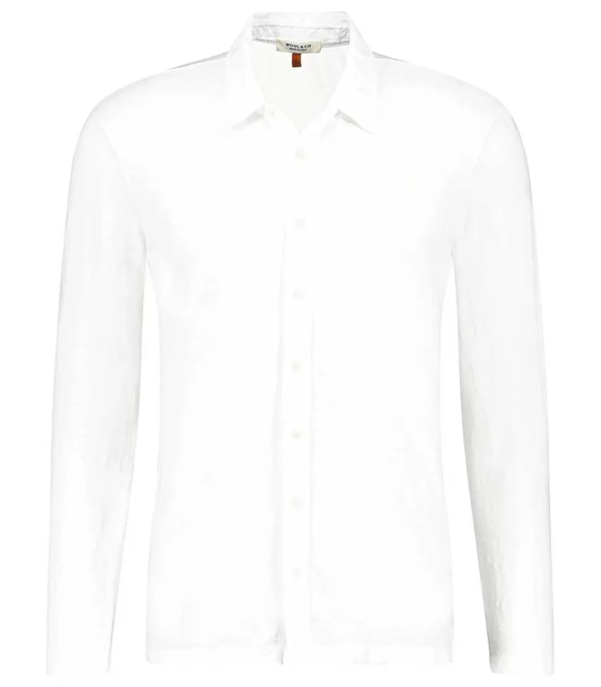 Homme Wool&Co Chemise Homme En Lin Blanc