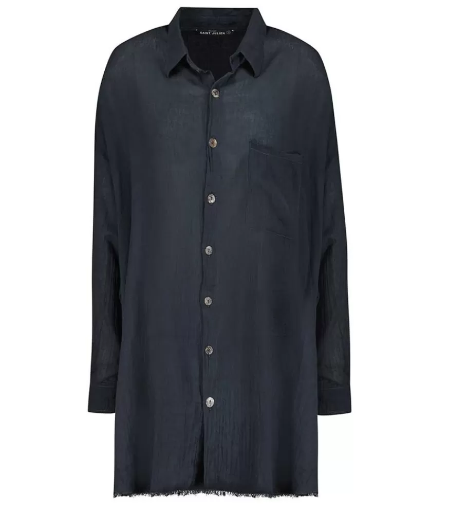 Femme Maison Saint Julien Chemise Oversize Mykonos Bleu Nuit