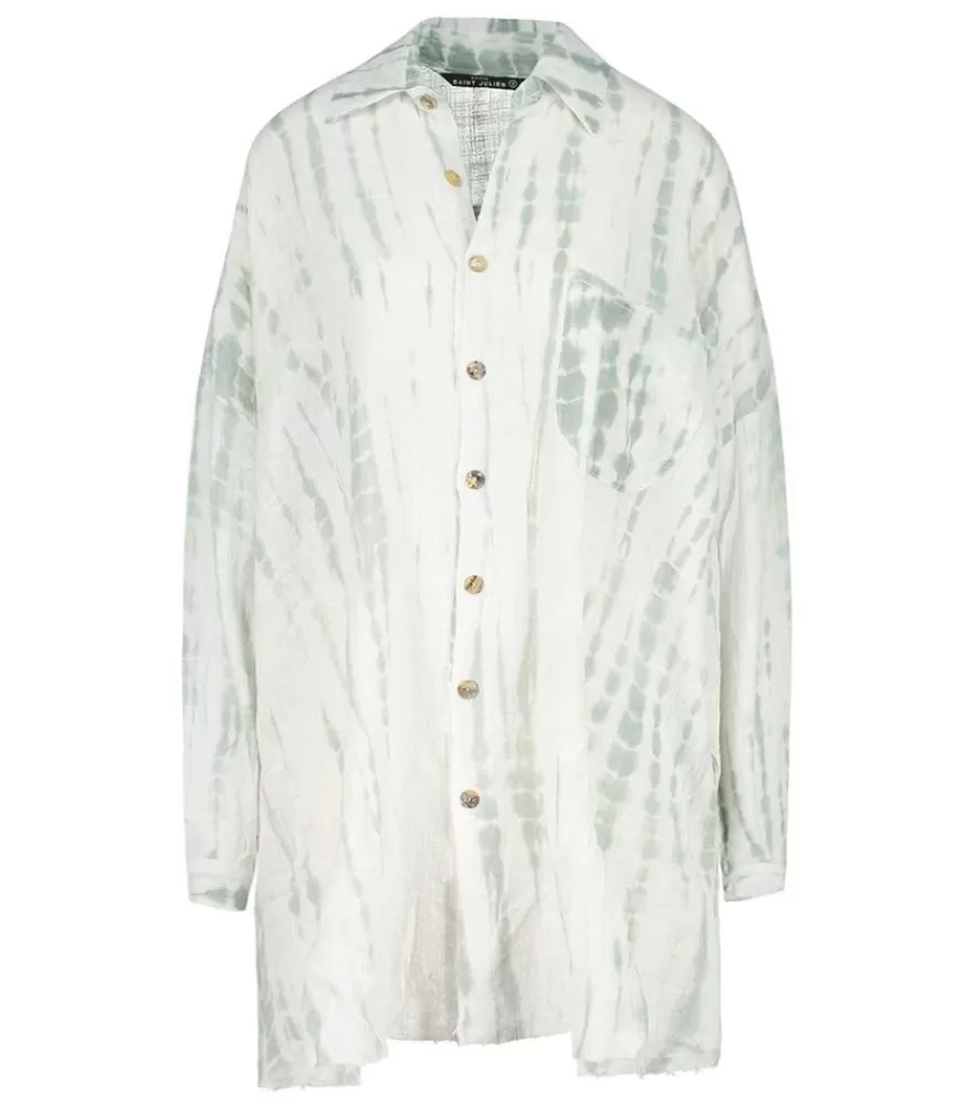 Femme Maison Saint Julien Chemise Oversize Mykonos Tie & Dye Water Green