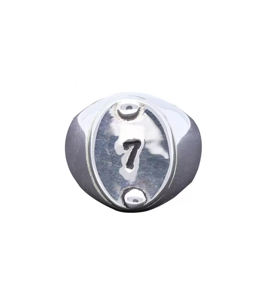 Femme Serge Thoraval Chevaliere Chiffre "7" Argent