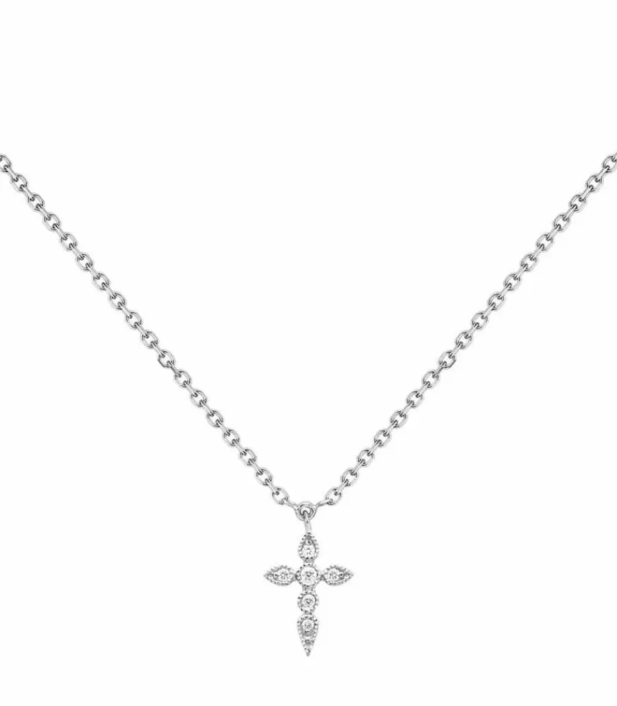 Femme Stone Paris Collier Celeste Simple Or Blanc Et Diamants