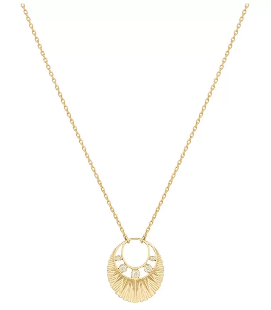 Femme Céline Daoust Collier Croissant De Lune A Cinq Diamants