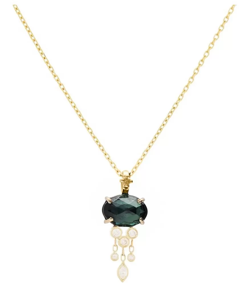 Femme Céline Daoust Collier En Or Pendentif Meduse Tourmaline