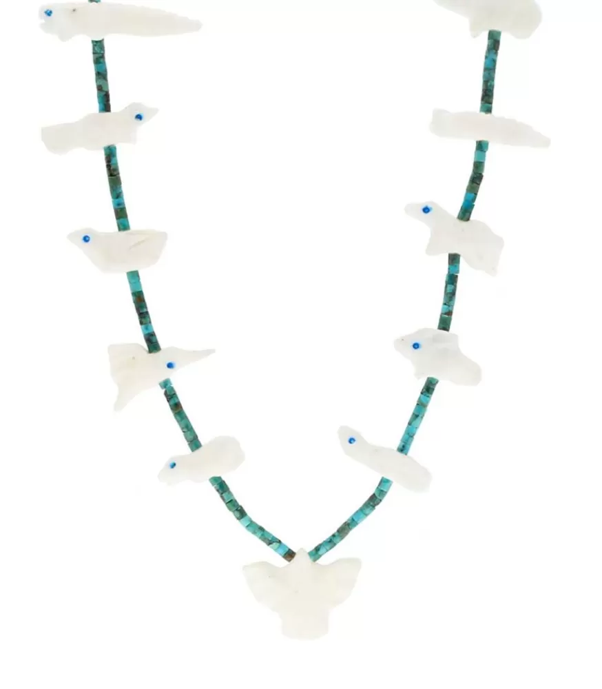 Femme Harpo Collier Fetiches Animaux Jaspe Et Turquoise